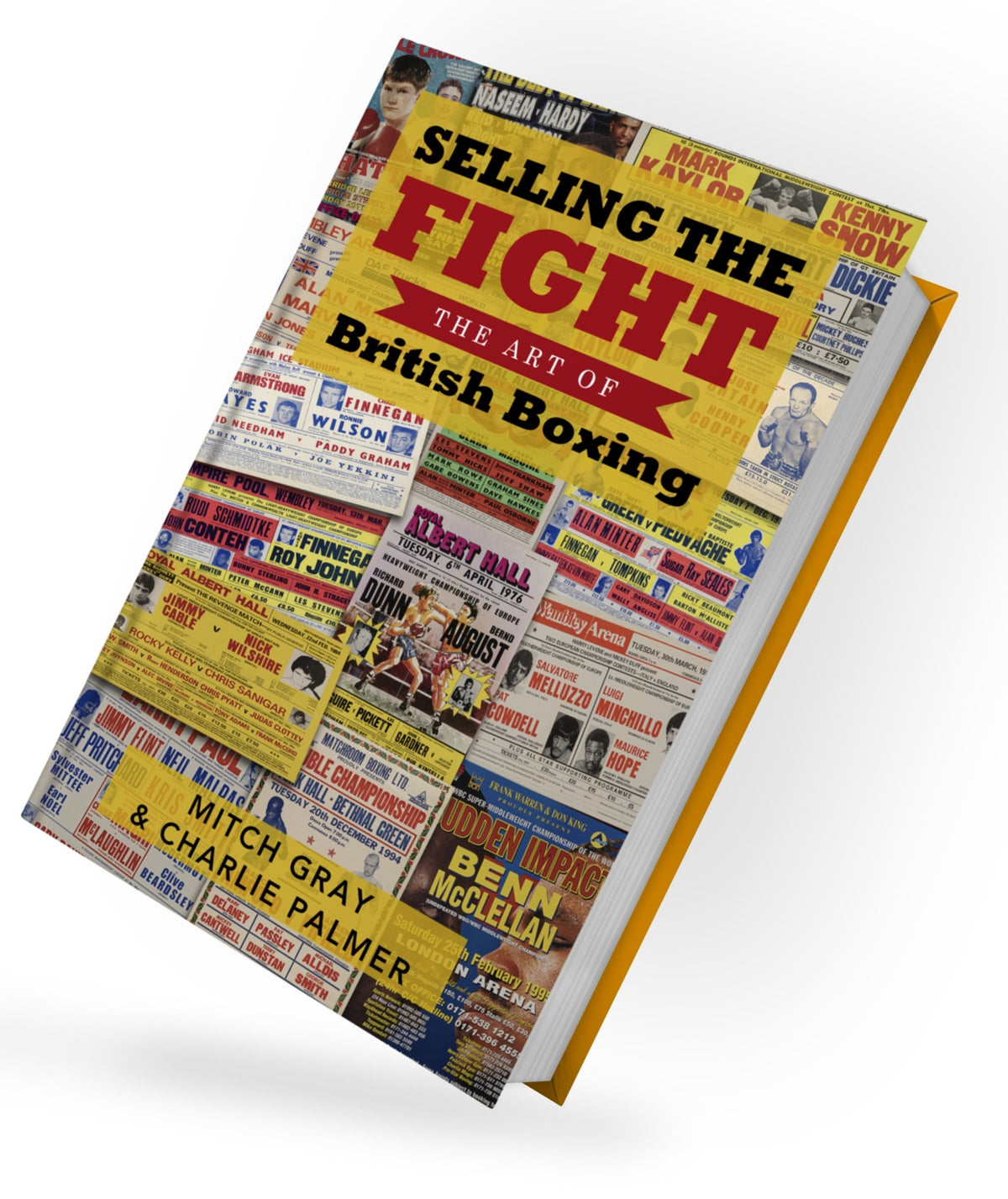 Selling The Fight hardback book showing British boxing posters from the 1970s, 80s and 90s.